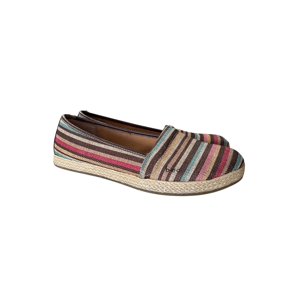 B.O.C. Born Concept Womens Striped Espadrille Flats Multicolor Fabric Size 8.5